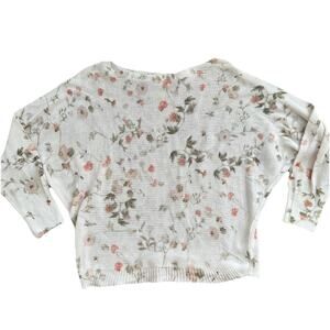 Anna Melani lightweight floral sweater Italy Top See Through Small A000835